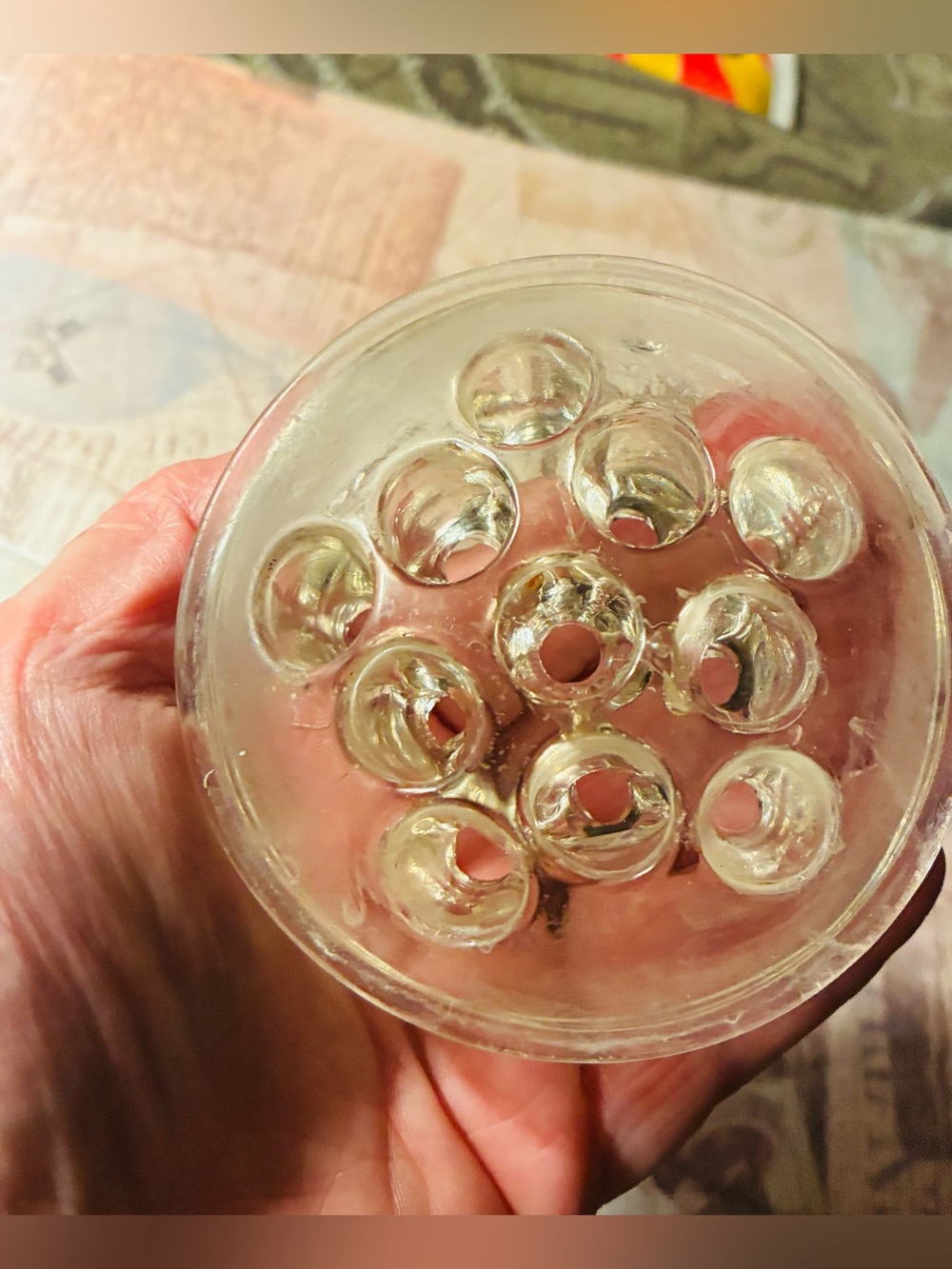 Antique Blown Glass Flower Frog